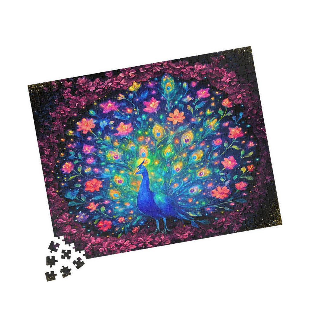 Peacock Jigsaw Puzzle 500 or 1000 Piece Colorful Bird Puzzle, Vibrant Art Puzzle, Unique Gift for Adults