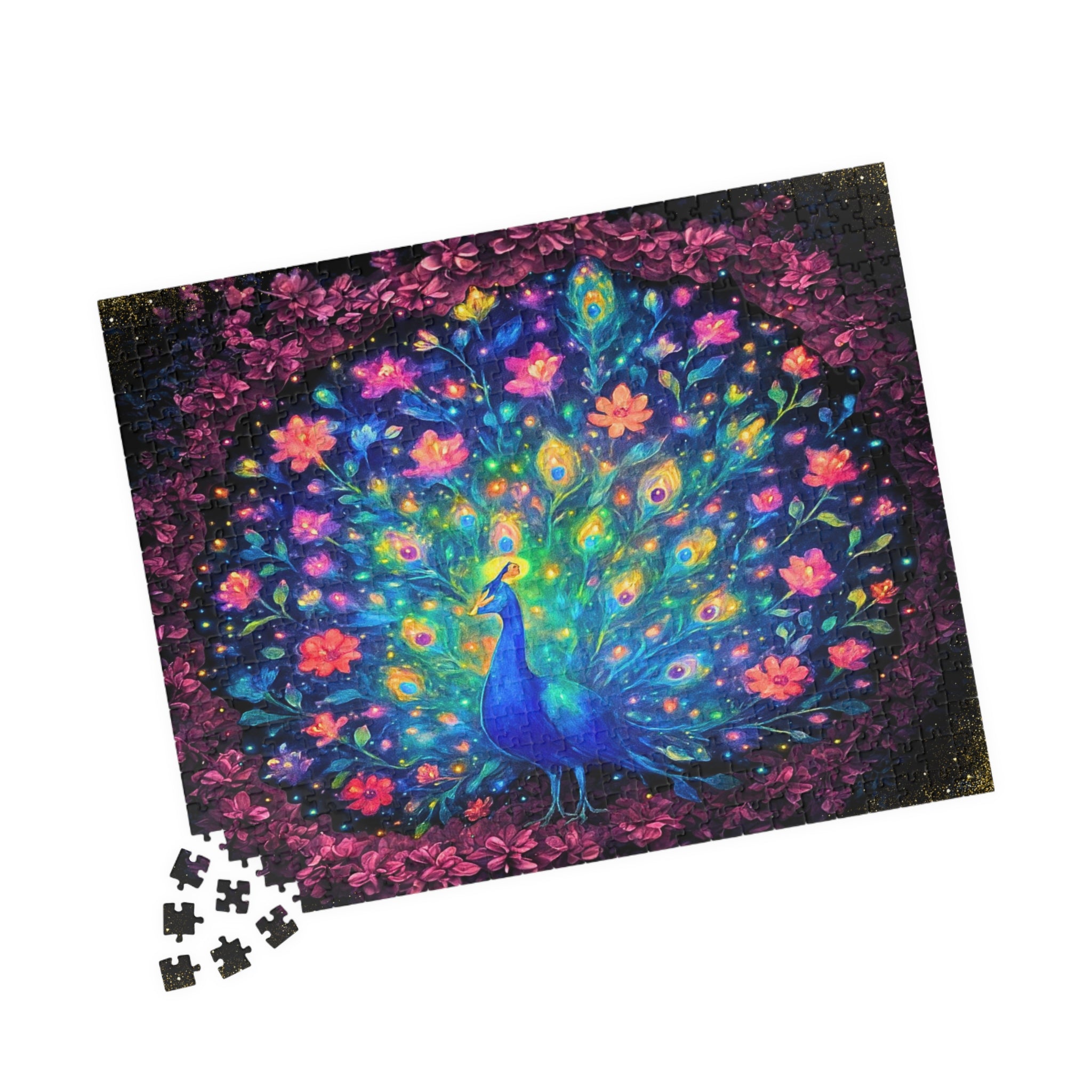 Peacock Jigsaw Puzzle 500 or 1000 Piece Colorful Bird Puzzle, Vibrant Art Puzzle, Unique Gift for Adults