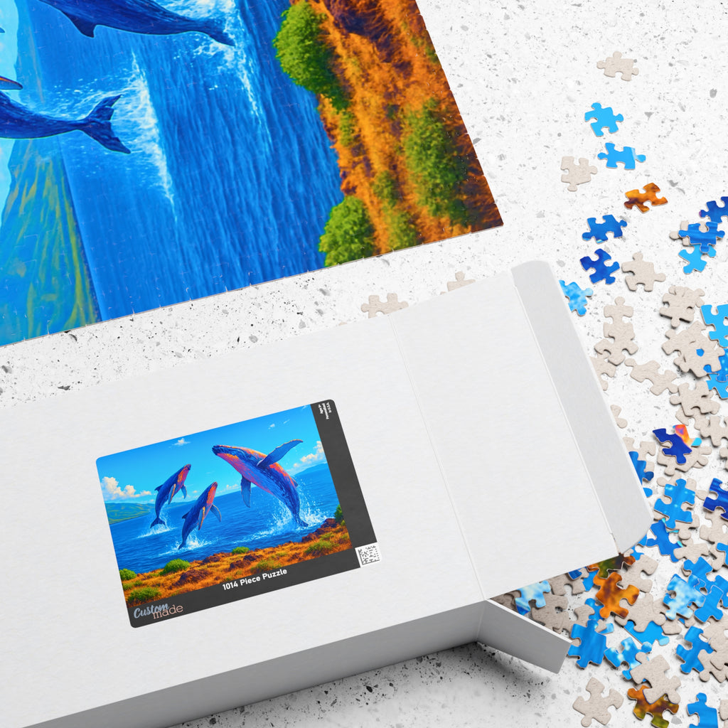 Whale Jigsaw Puzzle 1000 Piece – Ocean Puzzle for Adults, Relaxing Art Puzzle, Unique Gift for Puzzle Lovers, 500 or 1000 Pieces