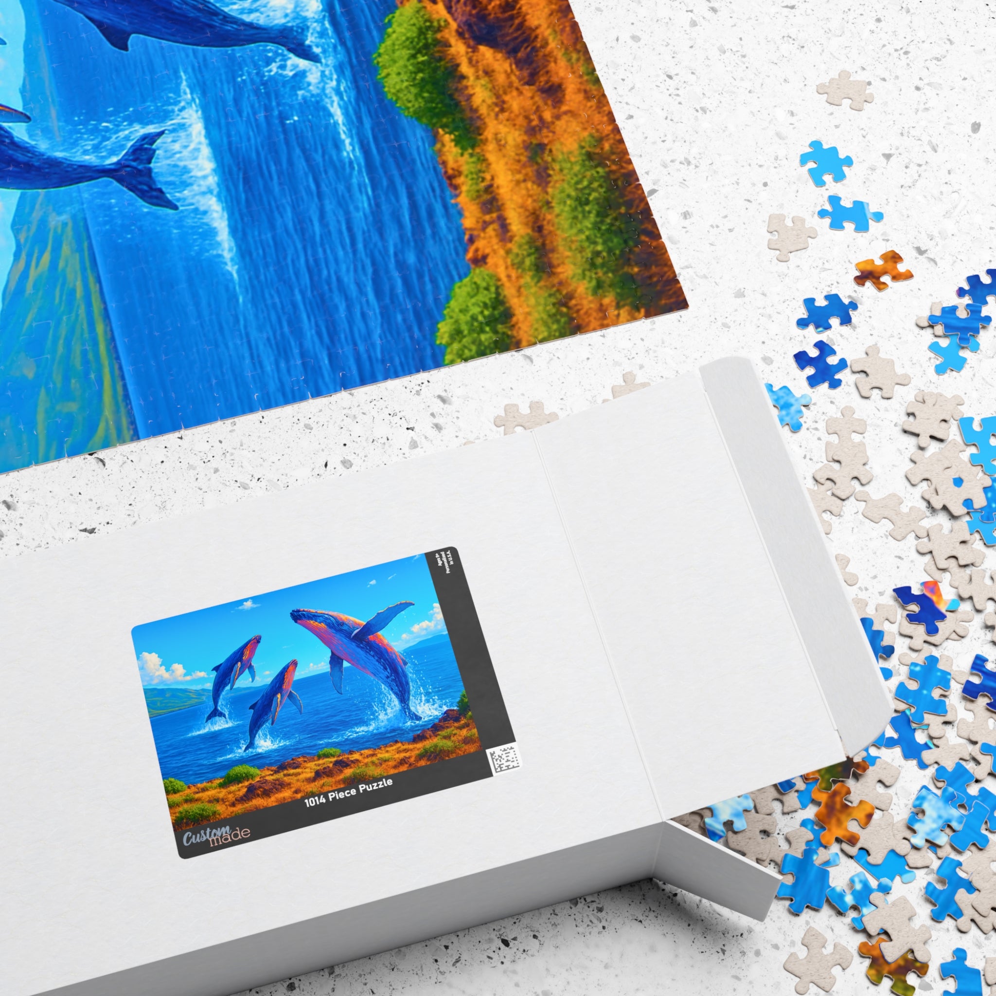 Whale Jigsaw Puzzle 1000 Piece – Ocean Puzzle for Adults, Relaxing Art Puzzle, Unique Gift for Puzzle Lovers, 500 or 1000 Pieces