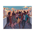 Sunset Rooftop Puzzle – 500 Piece Jigsaw Puzzle, Party Scene Puzzle, Colorful City Night Puzzle, Gift for Puzzle Lovers