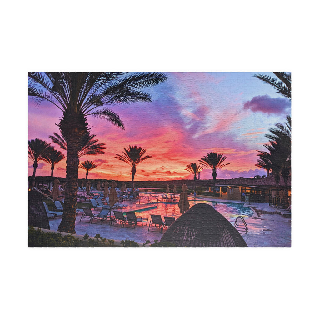 Beach Sunset Puzzle 500 or 1000 Piece Coastal Landscape Puzzle, Relaxing Ocean View Puzzle