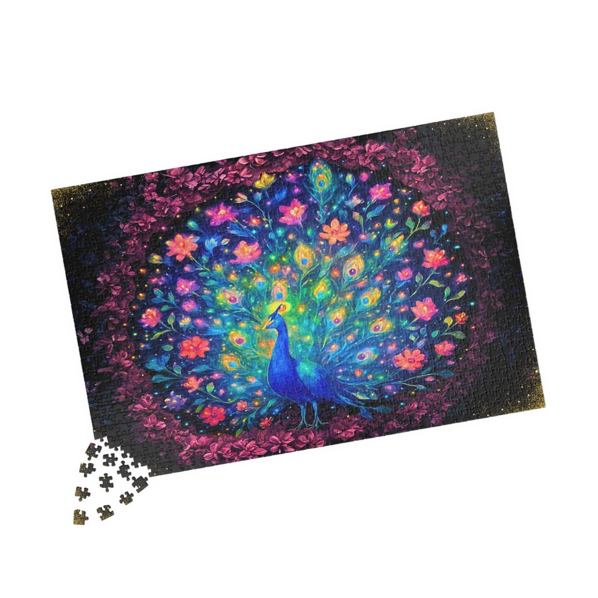 Peacock Jigsaw Puzzle 500 or 1000 Piece Colorful Bird Puzzle, Vibrant Art Puzzle, Unique Gift for Adults