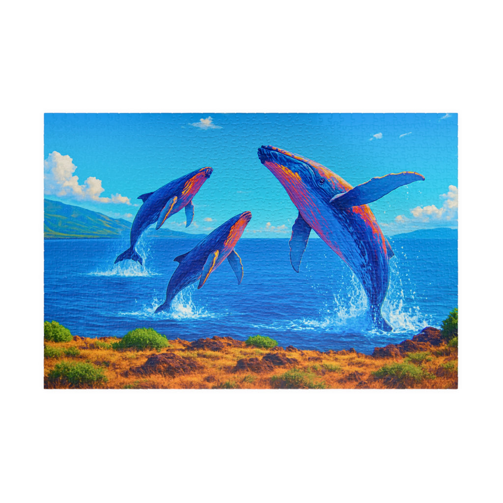 Whale Jigsaw Puzzle 1000 Piece – Ocean Puzzle for Adults, Relaxing Art Puzzle, Unique Gift for Puzzle Lovers, 500 or 1000 Pieces