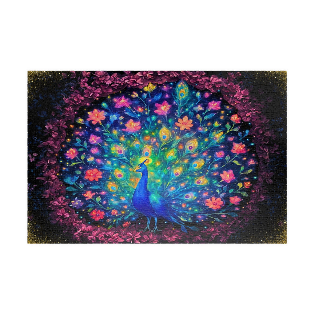 Peacock Jigsaw Puzzle 500 or 1000 Piece Colorful Bird Puzzle, Vibrant Art Puzzle, Unique Gift for Adults
